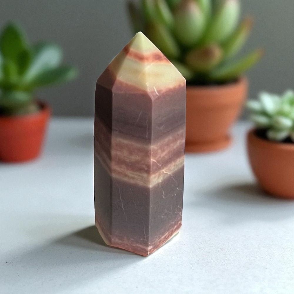 Earthy Polychrome Jasper Crystal Tower‎ | Desert Stone Energy Point